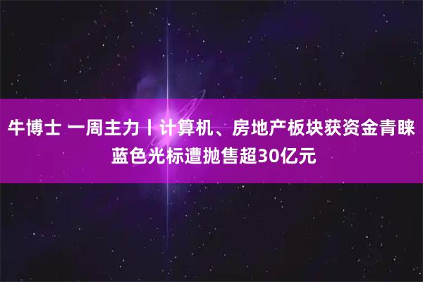 牛博士 一周主力丨计算机、房地产板块获资金青睐 蓝色光标遭抛售超30亿元