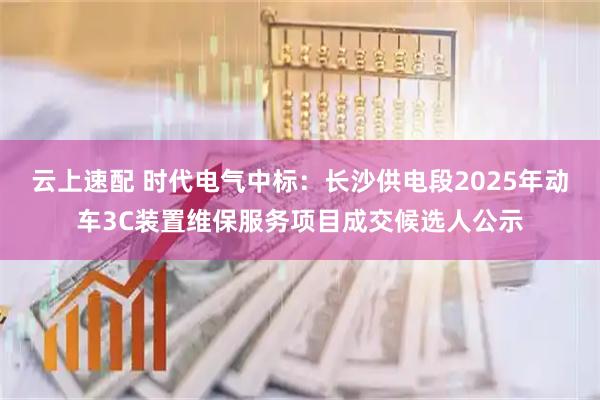 云上速配 时代电气中标：长沙供电段2025年动车3C装置维保服务项目成交候选人公示